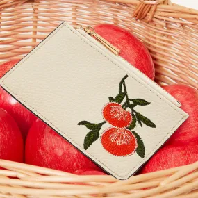 Accessorize London Cream Embroidered Fruit Cardholder