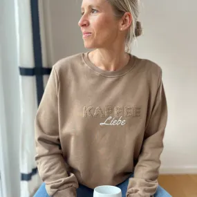 Herzlein® Sweatshirt "KAFFEE LIEBE" in Capuccino