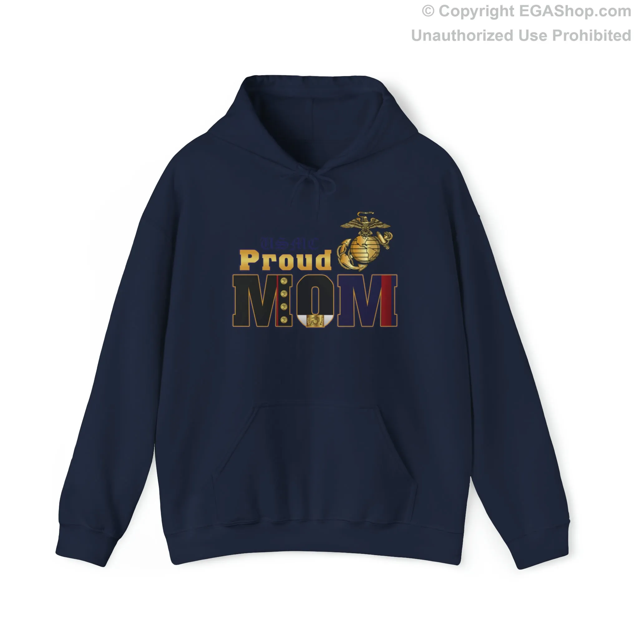 Hoodie: Dress Blue Proud Mom (Your Choice of Colors)