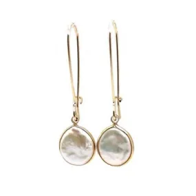 Ivory Stone Brass Drop Earrings