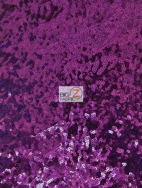 Mini Disc Sequin Nylon Mesh Fabric / Shiny Purple / Sold By The Yard