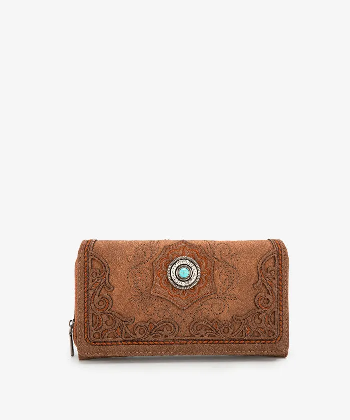 Montana West Cut-out Embroidered Wallet