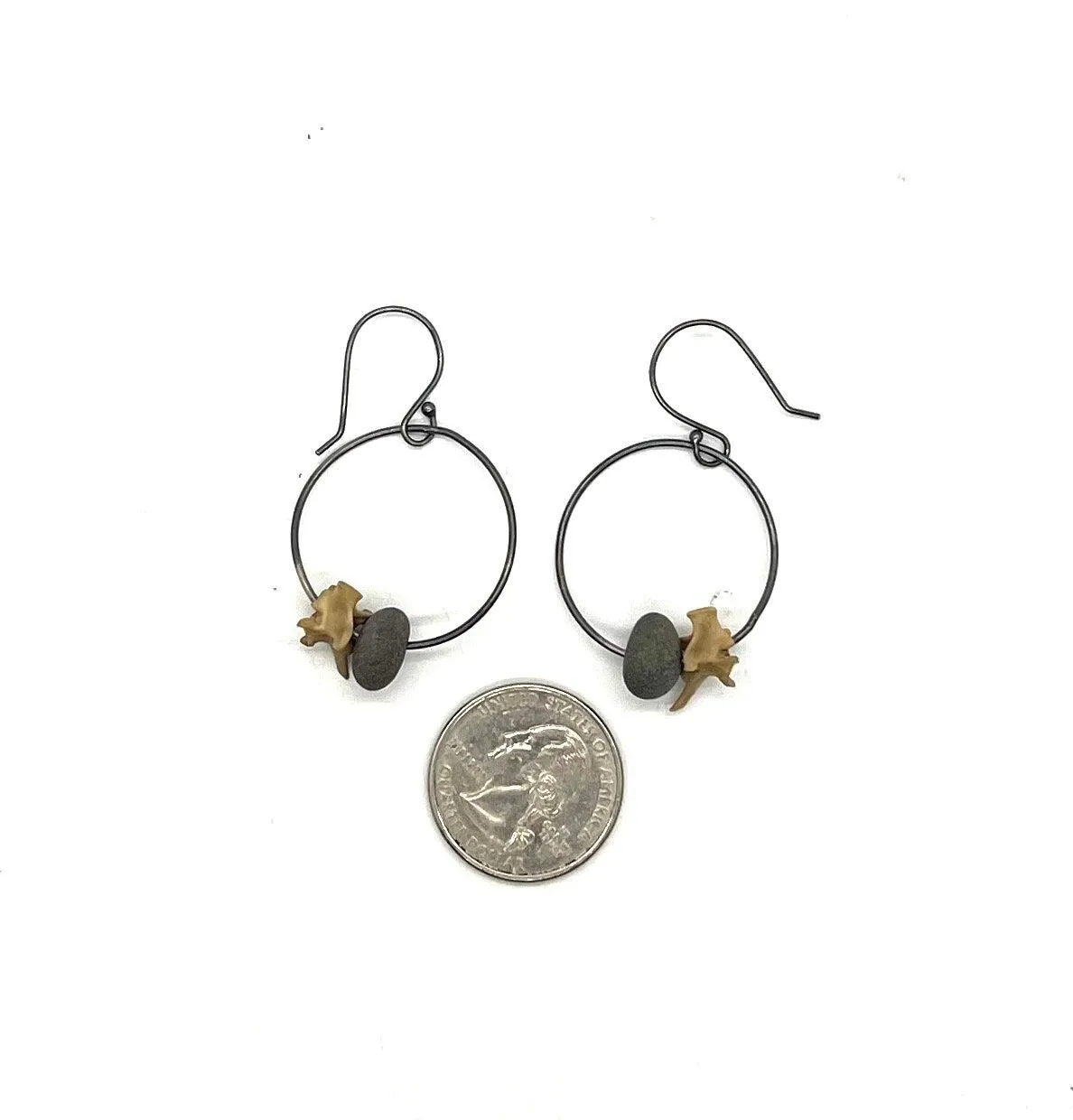 Rock and Bone Hoop Earrings