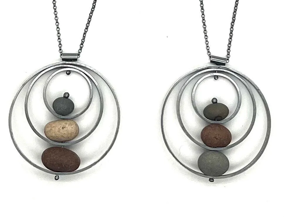 Triple Circle Rock Necklace