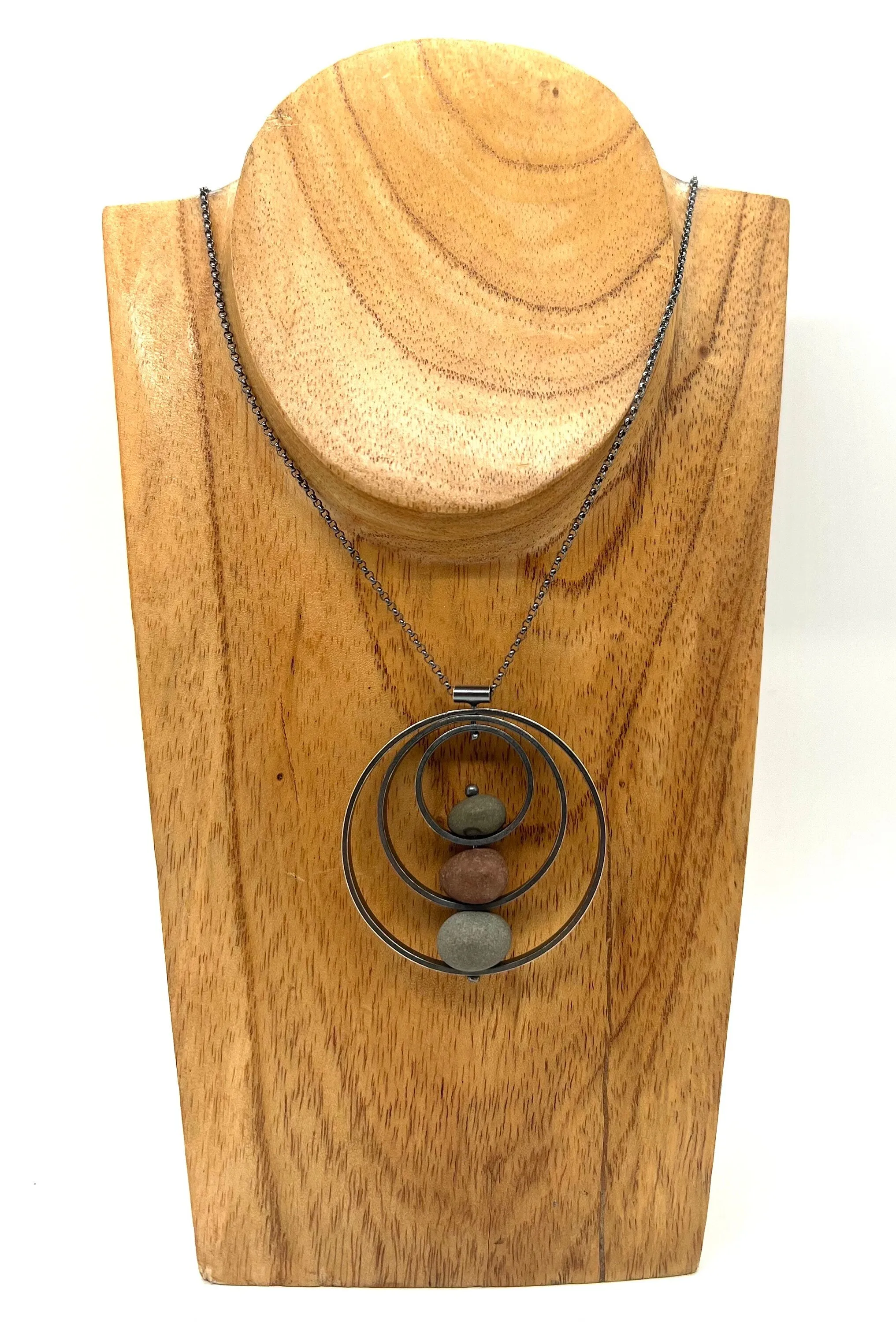 Triple Circle Rock Necklace