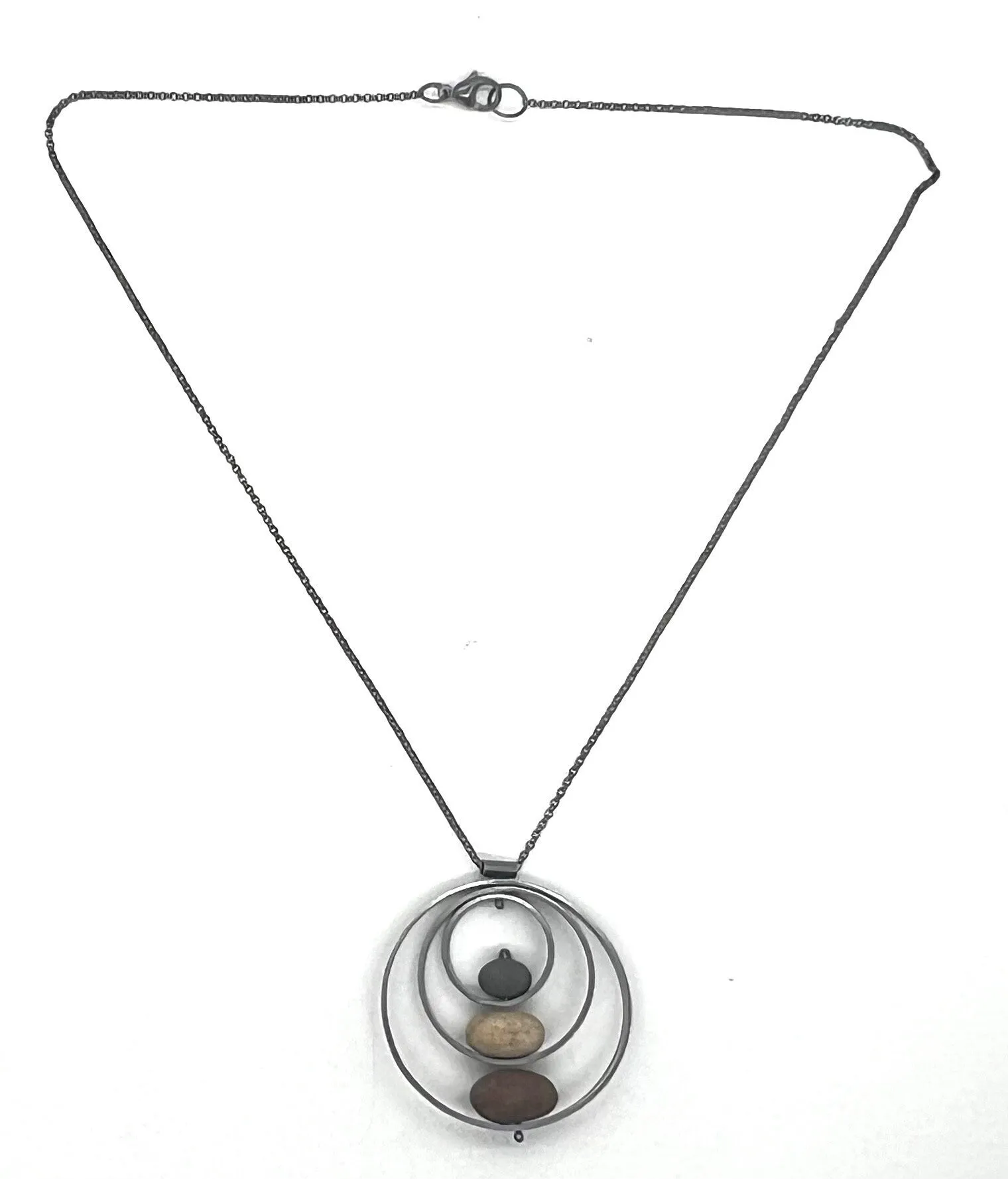 Triple Circle Rock Necklace