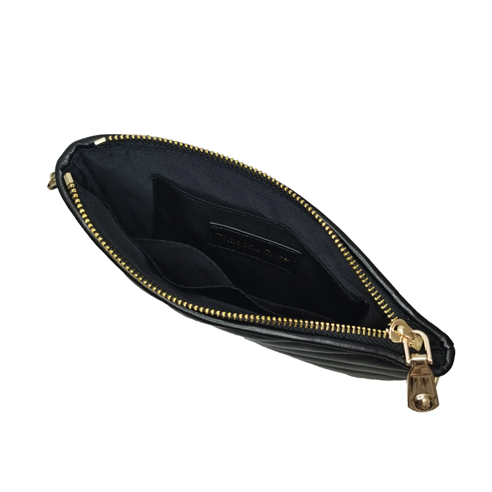 Women's lambskin falten design chain clutch wallet with removable strap