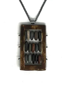 Wood Abacus Frame Necklace