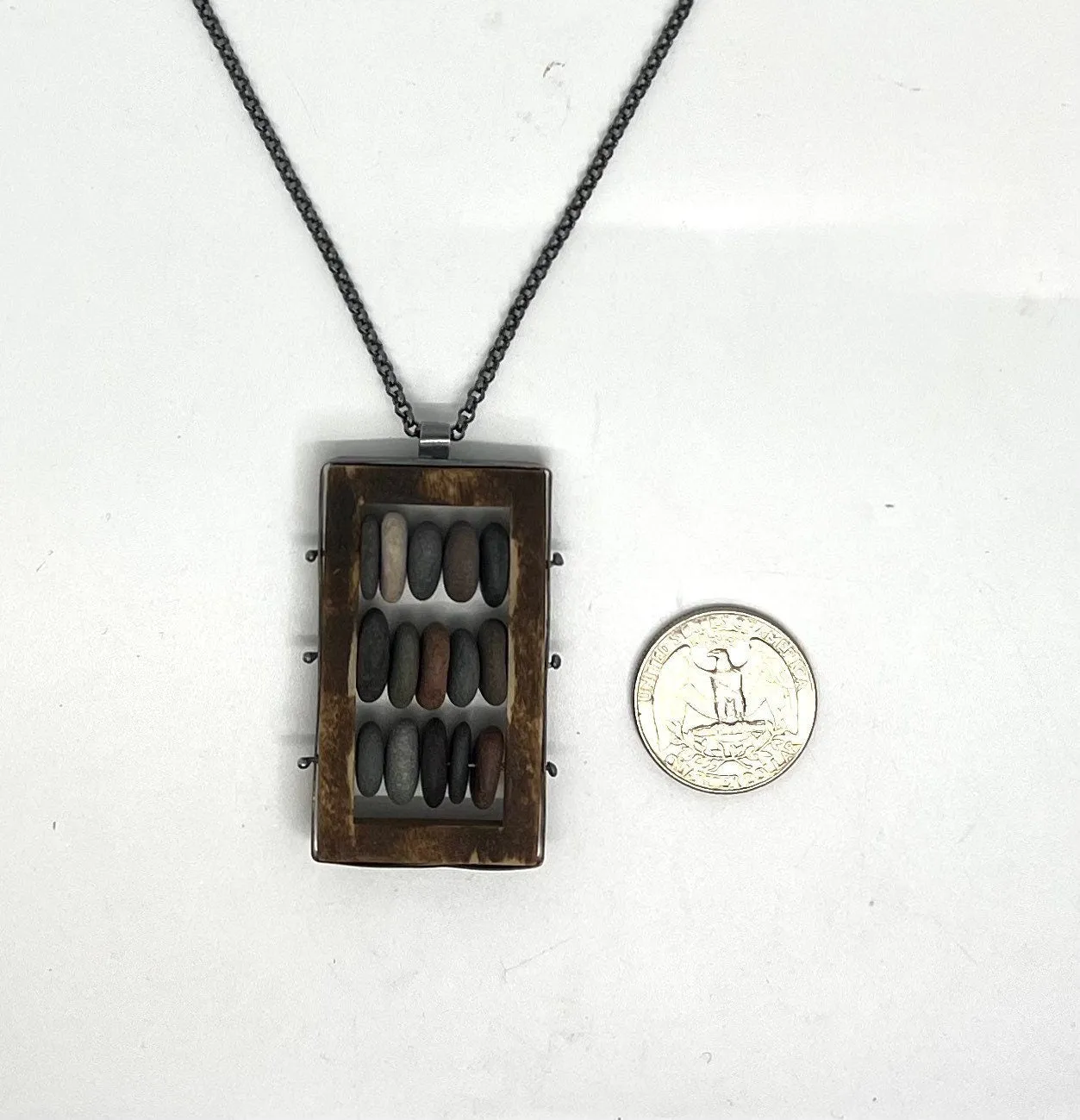 Wood Abacus Frame Necklace