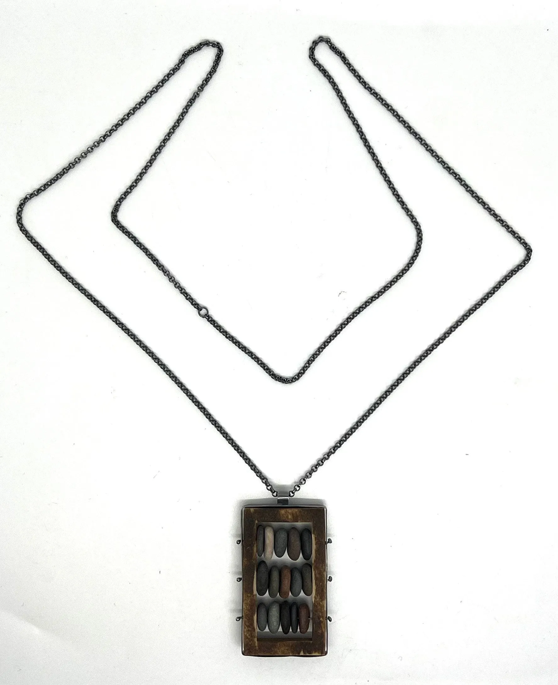 Wood Abacus Frame Necklace